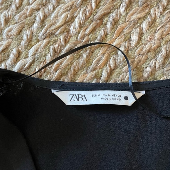 Zara Black Blouse with Gold Chain Front - Picture 3 of 3